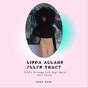 Linda Allard Ellen Tracy High Waist Suit Pants